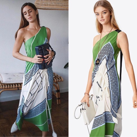 TORY BURCH SLOANE DRESS 46820 Light Chambray Octagon Square size 2 NWT - Picture 4 of 15